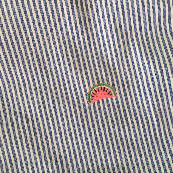 Talbots Watermelon Shorts Sz 10 Blue White Stripes Girlfriend Chino Cotton - Picture 6 of 8